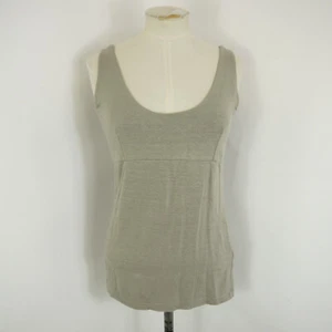 Agnona Tank Top Grey Linen Blend Stretch Sleeveless Scoop Neck Size 42 / UK 10 - Picture 1 of 6