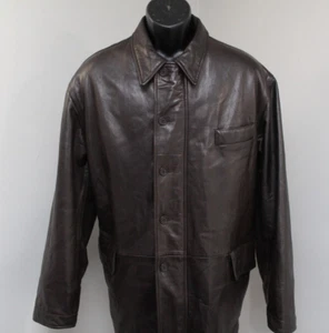 Faconnable Lambskin Leather Jacket Brown Full Zip W/ Pockets Mens Medium - Picture 1 of 13