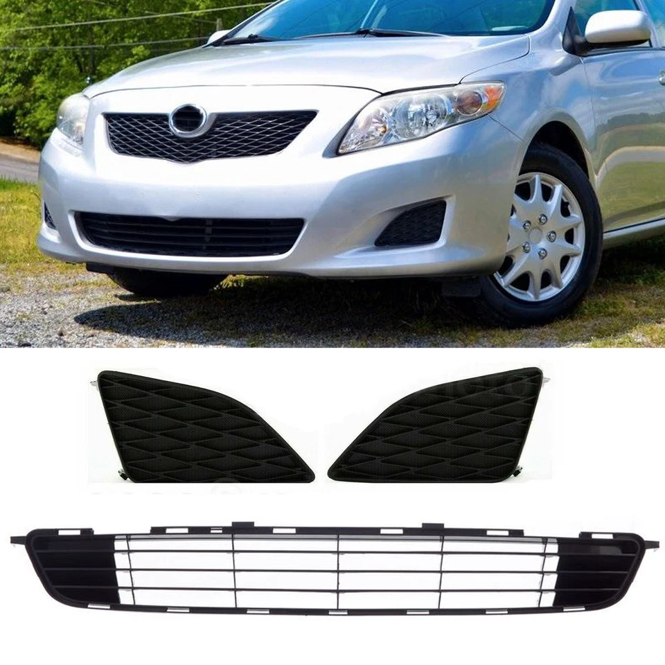 Grelha inferior do para-choque dianteiro + tampa do farol de neblina para Toyota Corolla Sedan 2009-2010 - Imagem 1 de 4