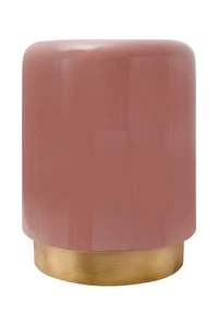 Beistelltisch Metall Retro Modern Rund Hochglanz Gold Taupe Rosa Couchtisch Rosa - Bild 1 von 4
