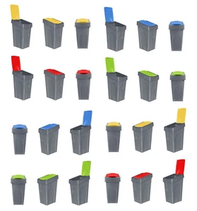 50L Plastic Recycling Bin Rubbish Dustbin Kitchen Garden Recycle Waste Bin W Lid - Picture 1 of 20
