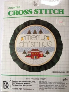 Counted Cross Stitch KIT 3122 Merry Christmas Designs Holiday Home 1987 New - Picture 1 of 4