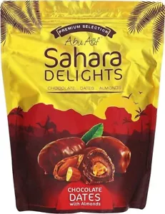 Abu Auf Sahara Datteln Schokolade mit Mandeln gesunde Bio Datteln - 300 gm - Bild 1 von 6