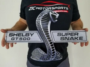 SHELBY COBRA SUPER SNAKE GT500 – GARAGE HEAVY STEEL WALL ART SIGN - 21" x 13" - Picture 1 of 1