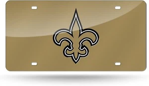 New Orleans Saints Premium Laser Cut Tag License Plate, Fleur De Lis, Gold... - Picture 1 of 1