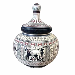 Urna de cerámica griega réplica museo hecha a mano y pintada clásica periond 9" - Imagen 1 de 14