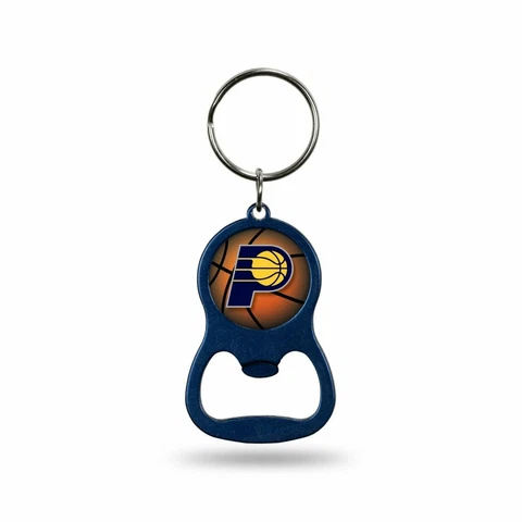 Indiana Pacers Bottle Opener Keychain Team Color Metal Basketball Cover