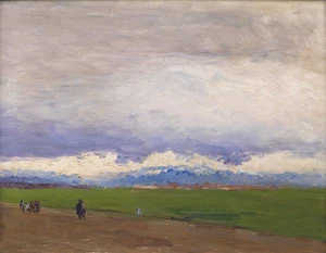 Oil painting aureliano de beruete y moret - Paisaje Beautiful scenery in field - Picture 1 of 1