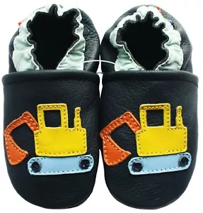carozoo excavadora azul oscuro exterior suela de goma zapatos hasta 4 años - Imagen 1 de 2