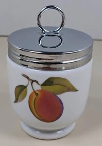 Royal Worcester Evesham Porcelain Egg Coddler, Plum, Made in England, 3-1/4"T - Picture 1 of 5