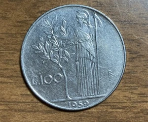 1959 Italy - L.100 LIRE - Repvbblica - Nice Coin FREE SHIPPING - Picture 1 of 2