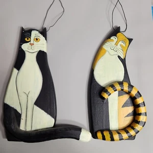 Wooden wall hanging decorative cats whimsical colours vary price per 1 - Picture 1 of 3