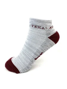 Texas A&M Aggies Money Ankle No Show Socks - RMC Gray - Picture 1 of 3