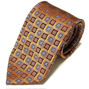 Jos A Bank Tie Gold Geometric Dapper Sharp Luxury Corporate Executive Collection - Picture 1 of 16