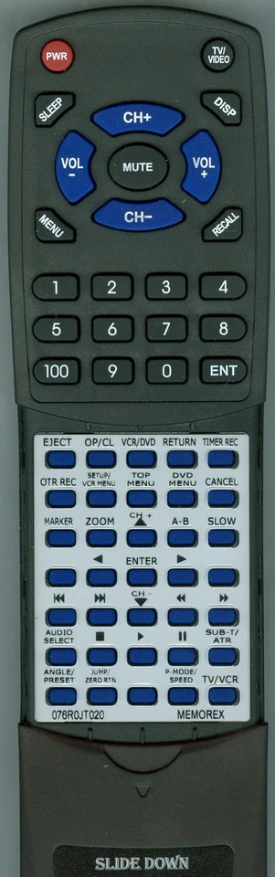 Replacement Remote for MEMOREX DVD2100P, 076R0JT020 - Image 1 of 1