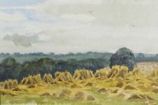 Original Watercolour, 'Corn Stooks near Scotby', c1890's, Artist Unknown