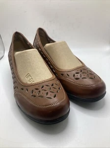 Hush Puppies Soft Style Womens Size 7.5M Casual Slip On Heels Shoes Brown - Picture 1 of 12