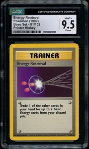 1999 Pokemon ERROR PRINTER HICKEY Energy Retrieval Base Set #81 CGC 9.5 MINT+ - Picture 1 of 2