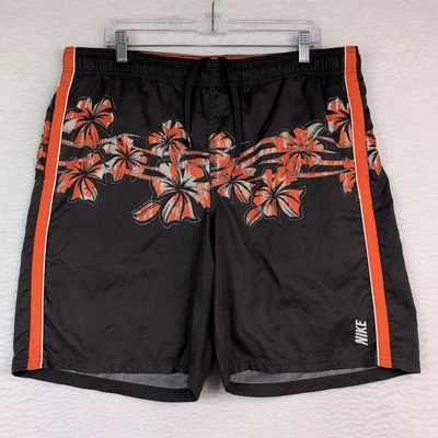 Nike Bañador Pantalones Cortos Gris Naranja Tropical Hawaiano Para Hombre’s Grande Foto 1 de 4