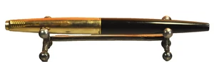 "Parker" 45 DeLuxe Black> 18K Gold nib Made in France c.1971's Fountain Pen - Picture 1 of 21