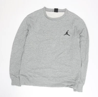 Nike Jordan Hombre Gris Sudadera L Calce Regular Cuello Redondo Pullover Foto 1 de 4