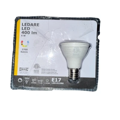 Ikea LEDARE LED Bulb 400 lm, 2700 K 6W E17 for Lamp Open Package - Image 1 of 3