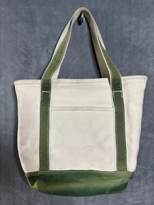 Ferramenta restauro RH grande tela pesante bianca barca e borsa tote verde crema - Foto 1 di 12