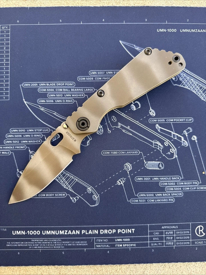 Strider SNG Completo Titanio Tigre Fantasma Despojado Daga Grind Magnacut Foto 1 de 4