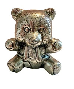 SILVER MINED 925 ARGENTO MINATO 925 SOLID 2.9OZ BEAR FIGURINE 6CMX 5.3 CMX 4.8CM - Picture 1 of 6