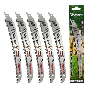 Vearter 5PCS 9" Reciprocating Saw Blades Set Electric Wood Pruning Cutting 6TPI - Picture 1 of 8