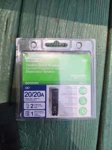 Nuevo disyuntor tándem Square D QO2020C QO 20a Amp 2 polos individuales - Imagen 1 de 3