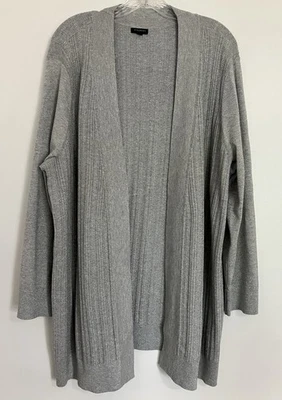 Suéter Plumero Cárdigan Gris Metálico Plateado Talbots 2X Oficina Vacaciones Clásico Foto 1 de 4