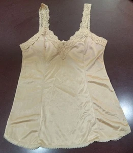 Blush Vintage Beige Lace Trim Camisole Slip Top Size Small - Picture 1 of 12