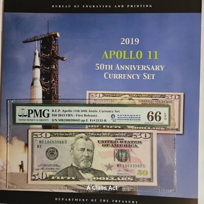 2019 Apollo 11 50th Anv Currency Set PMG 66 EPQ PMG ERROR read description T8742 - Image 1 of 4
