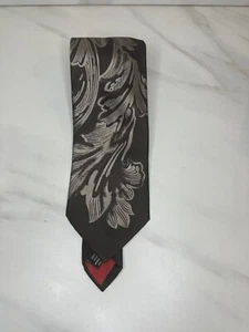 Christian Lacroix high-end designer grey/silver floral pattern 100% silk necktie - Picture 1 of 3