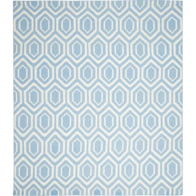 SAFAVIEH Dhurries DHU556B Handwoven Blue / Ivory Rug - Image 1 of 4