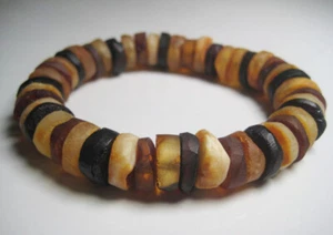 Raw Massive Genuine Baltic Amber Men's Bracelet 21 gr. !!! - Picture 1 of 2