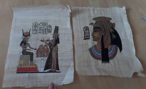 Zwei ägyptische Bilder, gemalt auf Papyrus, aus Ägypten - Bild 1 von 5