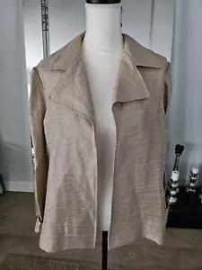 Ellen Tracy Vintage Gold Sheer Metallic Open Dinner Jacket Size 1 - Picture 1 of 8