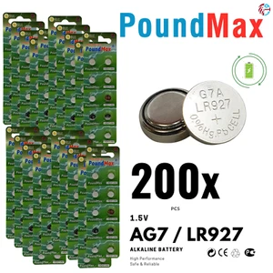 PoundMax AG7 LR927 Batteries 1.5v Alkaline Button Cell Battery - 200 Count - Picture 1 of 9