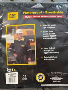 CAT Caterpillar, Waterproof Breathable Nylon Jacket w/detach Hood, Black, Medium - Picture 1 of 4