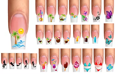 CREATIV.ARTS Wraps Nail Art Tattoos SUMMER HOLIDAY Holiday Summer Ice Cocktail Palm Trees Mermaid