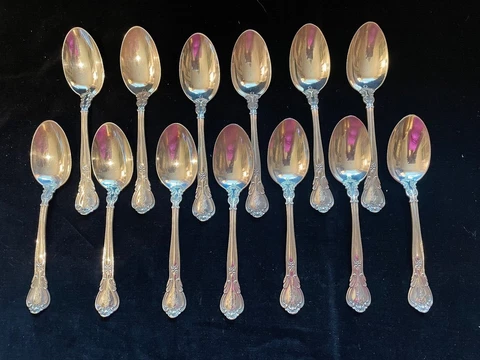 RARE FIND! ~ 14 Antique GORHAM "CHANTILLY" Sterling NAME ENGRAVED TEASPOONS Cover