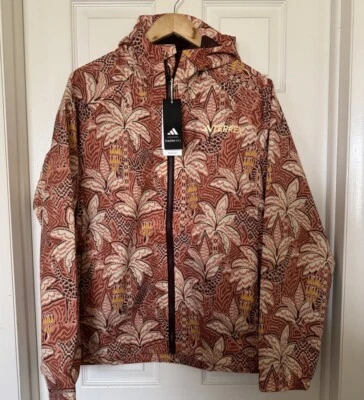 adidas Women’s Large Farm Rio Terrex Multi 2L Rain Jacket Copper/Red IY3790 NEW - Image 1 of 4