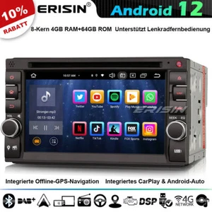 8-Kern 64GB Android 14 Doppel Din Autoradio GPS Navi DSP CarPlay DVD WifI BT 5.0 - Bild 1 von 22