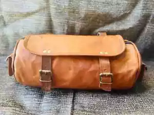 Bag Motorcycle Leather Handlebar Saddle Tool Pouch Bicycle Motorbike Bag Storage - Picture 1 of 8