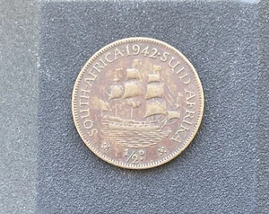 1942 SUID AFRIKA 1/2 PENNY GEORGIVS VI REX IMPERATOR - Picture 1 of 2