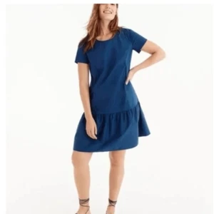 Universal Standard J Crew Damen 2X Popeline Minikleid Blau Kurzarm Neu mit Etikett - Bild 1 von 15