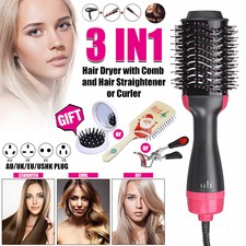 3 in 1 One Step Hair Dryer and Volumizer Brush Straightening Curling Iron Comb