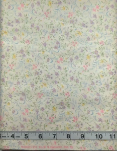 Vintage Wamsutta OTC Pink/Purple Florals On Cream BTY Cotton Sew Craft Fabric - Picture 1 of 3